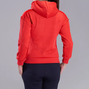 Sweat à capuche personnalisé pour femme, 100 % coton, molleton épais, patchwork sur le devant, vêtement d'extérieur respirant et personnalisable pour l'hiver - Product Image 5