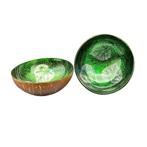 Tazón de coco lacado de marca local recomendada, estilo único de mezcla de colores con precio razonable en Vietnam - Product Image 1
