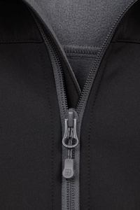 Mens Black <b>Hooded</b> <b>Fleece</b> <b>Jacket</b> Windproof Zipper Closure Casual Outdoor Wear Autumn Regular Fit Polyester Shell - Product Image 5