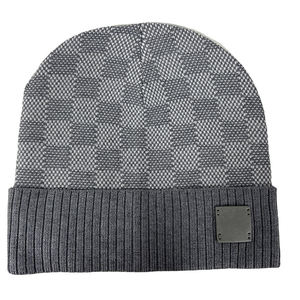 High Quality Winter <b>Wool</b> <b>Beanie</b> <b>Hat</b> Plaid Letter Design Unisex Outdoor Warm Knitted Cap Fashionable Jacquard <b>Beanie</b> for Beach - Product Image 2