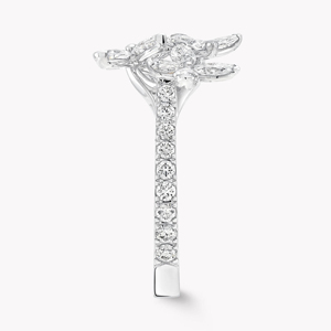 Anillo de cóctel con diamantes en forma de flor, corte marquesa, oro blanco, engaste de garras, joyería romántica para mujer, para boda - Product Image 3