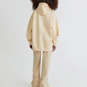 Vente flash : sweat à capuche oversize en coton 100% pour femme, manches longues, fitness, décontracté, impression de logo personnalisée - Product Image 4
