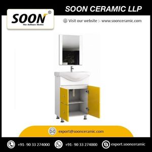 Oxford Collection Ceramic Basin <b>Wall</b>-Mounted Bathroom Vanity Wash Basin Table with <b>Mirror</b> Included From Gujarat India - Product Image 3