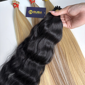 Extensiones de Cabello Humano Virgen Vietnamita Rusa de Hanoi, con Punta Doble I-tip, en Paquetes, en Colores Negro Natural, Castaño y Rubio - Product Image 1