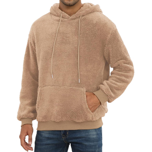 Sweat-shirts en polaire sherpa personnalisés pour hommes - Grande taille, hiver, séchage rapide, respirant, streetwear, léger, coupe classique, doublure, poche - Product Image 1