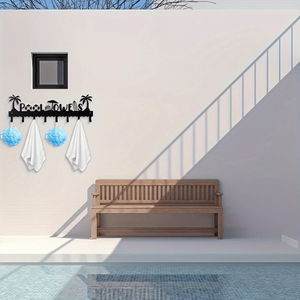 CIFbuy Decorazione Murale in Metallo Impermeabile e Antiruggine, Albero di Cocco Stile Costiero con Ganci Utilitari e Portasciugamani, Servizio di Ritiro - Product Image 3