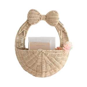 Panier mural en rotin en forme de nœud, meubles pour enfants, panier mural suspendu en osier tressé à la main pour la décoration de la chambre d'enfant et de la crèche - Product Image 1