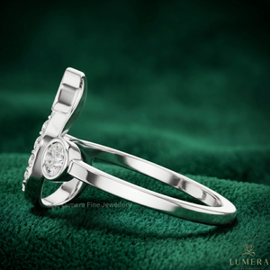 Luxury <b>Initial</b> Letter S <b>Ring</b> for Women 18K White Gold Plated Lab Grown Brilliant Cut Diamond Adjustable Open <b>Ring</b> IGI Certified - Product Image 2