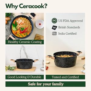 Modern Round Non-Stick Casserole <b>Pot</b> With Glass <b>Lid</b> Wood Handles Enamel Coating For Gas And Induction Cooker - Product Image 6