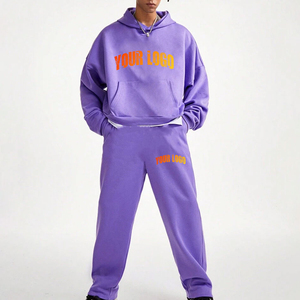 Ensemble de jogging pour homme de haute qualité, séchage rapide, marque privée, avec logo personnalisé, pull et pantalon de survêtement, grandes tailles, faible MOQ - Product Image 1