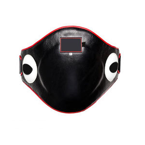 Protège-ventre de boxe en PU noir et rouge OEM, équipement de protection unisexe, résistant à l'usure, équipement d'entraînement d'arts martiaux BY Five B Sports - Product Image 1