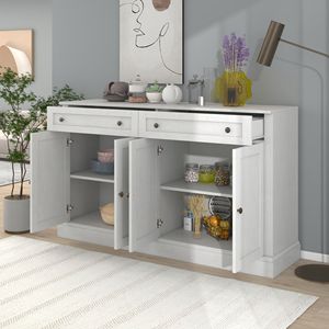 Adjustable Shelves <b>Kitchen</b> <b>Sideboard</b> Storage Buffet Cabinet 2 Drawers and 4 Doors <b>for</b> Dining & Living Room - Product Image 2