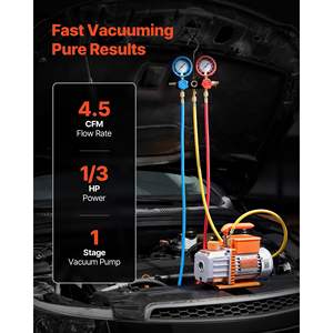 Bomba de vacío rotativa de paletas de una etapa para HVAC, 4.5 CFM, 1/3 HP, kit de manómetros para A/C R134a R22 R410a R1234YF R32, aire acondicionado automotriz D0100XFPTGW - Product Image 2