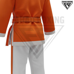 Pantalones de Karate y Artes Marciales Personalizados al por Mayor, de Polialgodón, Transpirables, Ligeros, Duraderos, con Estampado Naranja - Product Image 5