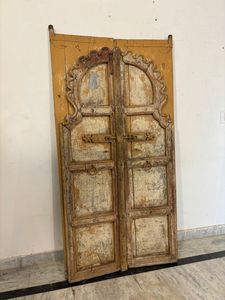 Porte en bois massif antique sculptée à la main avec cadre sculpté, porte d'entrée de luxe pour villas, restaurants, hôtels, meubles de maison - Product Image 3