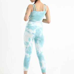 Customized Logo High Quality Lightweight Seamless Breathable Spandex <b>Polyester</b> <b>Tie</b> Dye Print 2 Piece Women Yoga Set - Product Image 3