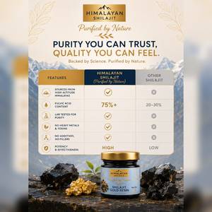 Résine de Shilajit Sauvage de l'Himalaya Or, Complément Herbal, Acide Fulvique, Extraction Liquide-Solide 70%, Contenant en Verre 20g/40g, Aliment Santé - Product Image 5