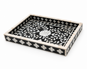 Bandeja de Servir de Madera de Lujo con Incrustaciones de Resina de Concha de Nácar, Bandeja Decorativa Hecha a Mano para Mesa de Centro, Comedor y Decoración Elegante del Hogar - Product Image 5