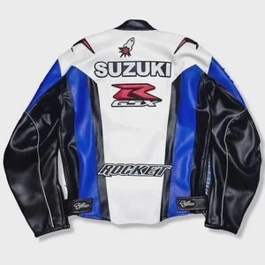 Men’s Zuzuki Cowhide Leather <b>Racing</b> <b>Jacket</b>/Chaqueta MotoCP Style CE Level 2 Armor Motorcycle Track Riding Protective Gear CE - Product Image 2