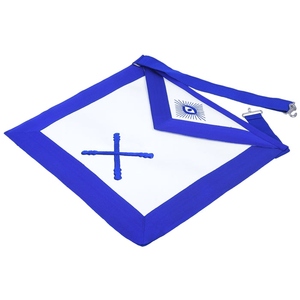 Marshal Blue Lodge <b>Apron</b> <b>White</b> & Blue Premium Masonic Regalia Adjustable Belt - Product Image 2