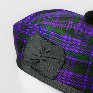 Accesorios para Gaitas de Fúnebres Royal Stewart Tartan, Gorro Escocés Glengarry 100% Lana con Pompón Negro en la Parte Superior y Cintas Decorativas - Product Image 4