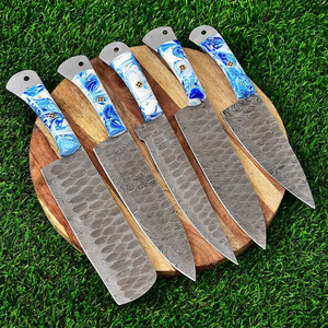 Chef <b>Set</b> For Kitchen Professional Handcrafted <b>Knife</b> Collection <b>Sharp</b> Pattern Blades Ergonomic Handles Damascus Steel Handmade - Product Image 6