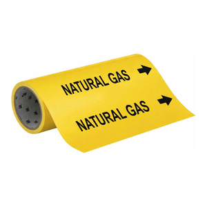 เครื่องหมายท่อแบบม้วนสำหรับระบุท่อแก๊สอุตสาหกรรม Brady Natural Gas Flexible Roll Form Pipe Marker - Product Image 3