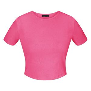 Camisetas Fengway para mujer, venta al por mayor, Camiseta corta con cuello cuadrado, camiseta de manga corta de Color sólido para mujer del proveedor BD - Product Image 2