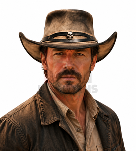 Chapeaux de cowboy en cuir à marque privée, style western, à large bord, en cuir de vache véritable, vente en gros pour détaillants et distributeurs - Product Image 3