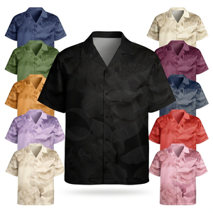Camisa de Vestir con Botones y Manga Corta con Estampado Personalizado de Último Diseño, Camisa Informal de Verano Estilo Hawaiano, Ligera, Transpirable y a la Moda - Product Image 1