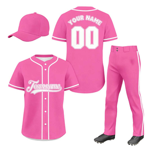 Custom Plain <b>Baseball</b> Jersey Set Name Number Shorts Pant <b>Cap</b>-100% Polyester Heat-Transfer Printing Unisex Adult Team Uniform - Product Image 1