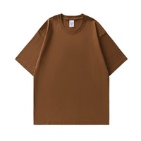 T-shirt décontracté à col rond en coton pur 220G, coupe ample, couleur unie, pour hommes et femmes, fabriqué en Chine (Bangladesh)