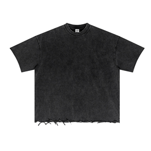 เสื้อยืดโอเวอร์ไซส์สีดำ แขนสั้น คอกลม ผ้าคอตตอนเจอร์ซีย์ ลุคสตรีท สไตล์เรียบง่าย - Product Image 6
