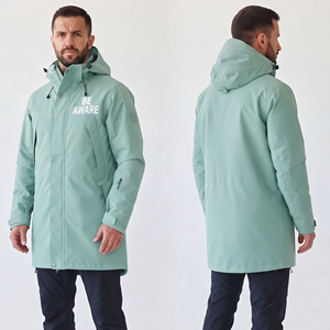 Veste longue imperméable à capuche pour homme, logo personnalisé, vêtements d'extérieur, veste longue à capuche pour homme, nylon, polyester, vestes de randonnée - Product Image 1