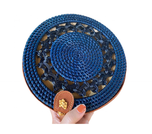 2024 chaud bohème Mini sac à main en rotin naturel fait à la main femmes poignée ronde du Vietnam plage sac de paille - Product Image 1