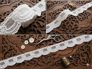 Oferta Especial: Elegante Adorno de Organza Blanca con Lazo - Borde de Nailon Bordado con Diseño Festoneado para Prendas, Manualidades y Decoración del Hogar - Product Image 2