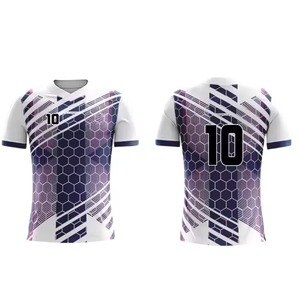 เสื้อฟุตบอลแบบยูนิเซ็กซ์สำหรับผู้ใหญ่ คอวี แขนสั้น ผ้าตาข่าย/โพลีเอสเตอร์ แห้งเร็ว พิมพ์ลายแบบซับลิเมชั่น สำหรับฤดูร้อน - Product Image 2