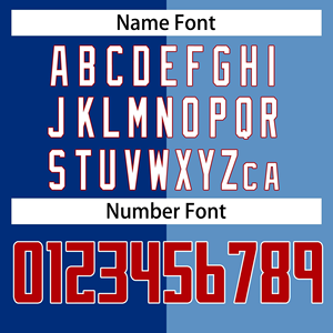 Maillot de basket bleu à empiècements rouges, personnalisable avec nom et numéro du joueur, tissu léger et respirant pour maillots - Product Image 5