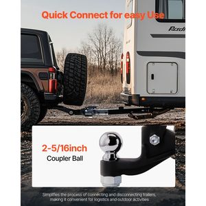 Embout d'attelage de récepteur de 2 pouces avec anneau de lunette pour 2.5 à 3 pouces Capacité de 20000 lb Accessoires de camion - Product Image 5