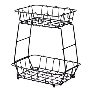 Porte-fruits suspendu en fil métallique noir à double bord arrondi, support à bananes, forme circulaire, panier de rangement moderne pour la cuisine - Product Image 3