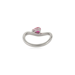 Anillo Ondulado Apilable de Rubí en Forma de Pera de Alta Gama, 6.5x4.5 mm, para Mujer, Oro Blanco Real de 14K de la Mejor Calidad, Joyería al por Mayor - Product Image 6