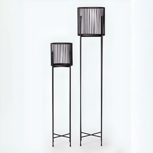 Support de plantes en métal minimaliste avec pots, lot de 2, supports de plantes sur pied, pots de fleurs avec support en fer pour salon, balcon - Product Image 4