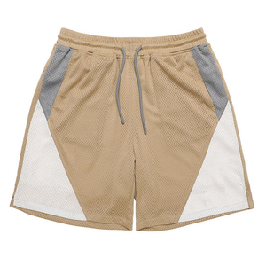 Shorts décontractés pour hommes, noir, bleu, blanc, uni, taille élastique, respirant, écologique, mi-longueur, 100% polyester, avec bande latérale - Product Image 3