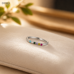 Anillo de Compromiso de Moissanita con Diamantes de Colores Arcoíris, Anillo de Boda de Plata 925 con Corte Redondo para Mujer, Joyería de Regalo - Product Image 1