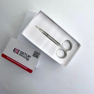 Ciseaux à sourcils en acier inoxydable Getup Brosons Impex, lame courbée argentée, instrument de beauté pour cuticules, pour droitiers - Product Image 4
