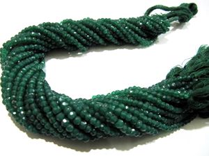 Collier de perles d'onyx vert naturel facetté, forme rondelle, 3-4 mm, 13 pouces de long, haute qualité, couleur ombrée. - Product Image 2