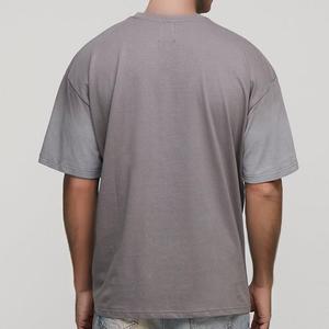 T-shirt basique noir 100 % coton pour homme, 220 grammes, col rond, manches courtes, coupe classique, style streetwear décontracté, motif lettres vierges - Product Image 3
