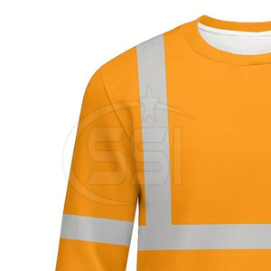 Sweat-shirt de sécurité léger et robuste, classe 2 ANSI, avec LED clignotante, imperméable, haute visibilité, vêtements de travail, mélange de coton doux, logo - Product Image 3