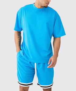 High Quality Summer Printed Jogger <b>Set</b> for Men 100% Cotton Eco-Friendly Breathable Training Jogging Wear <b>2</b>-<b>Piece</b> Shirt Shorts - Product Image 3