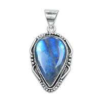 Collier pendentif en laiton poli coloré assorti avec pierre cabochon, plaqué argent naturel lisse, style vintage, mignon, tailles variées
